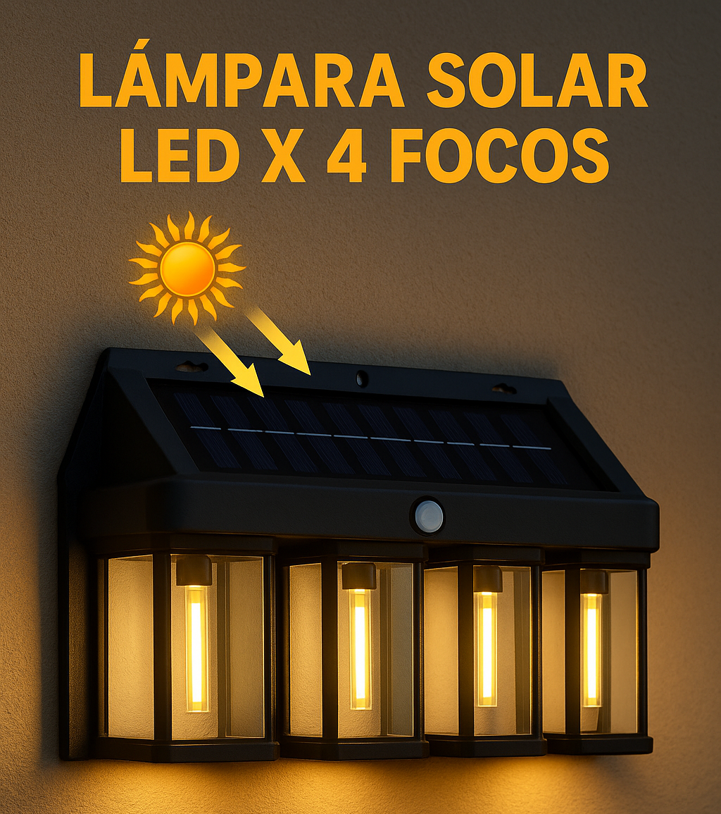 Solar LED de 4 con Sensor de Movimiento