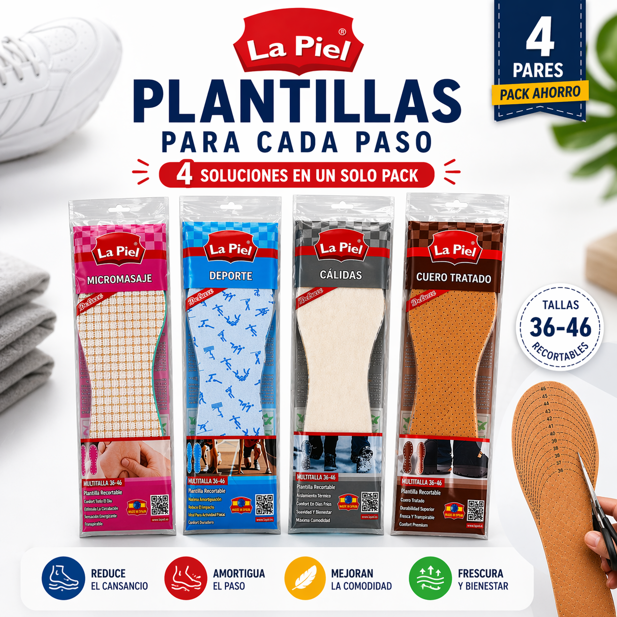 LA PIEL® PACK PLANTILLAS X4