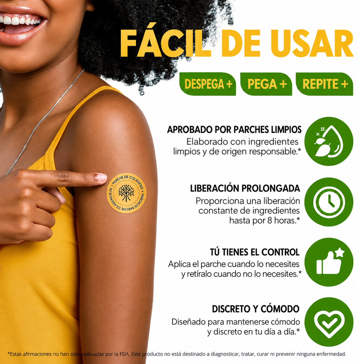 Empaque de parches de colágeno Acentia Labs