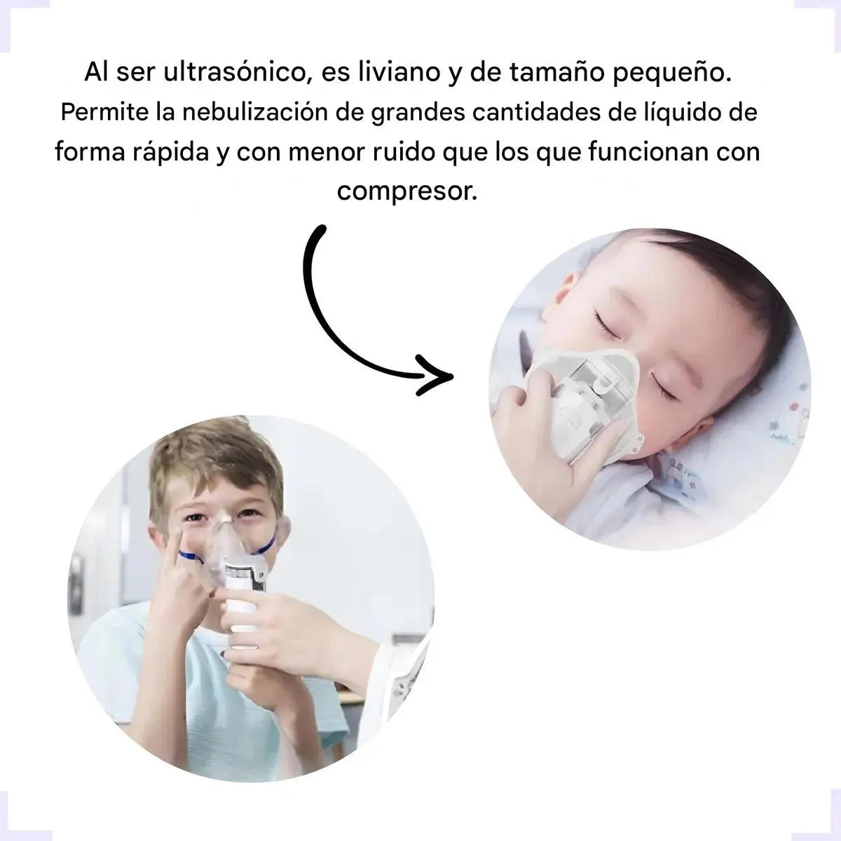 Modos de uso: boquilla, máscara niños y máscara adulto