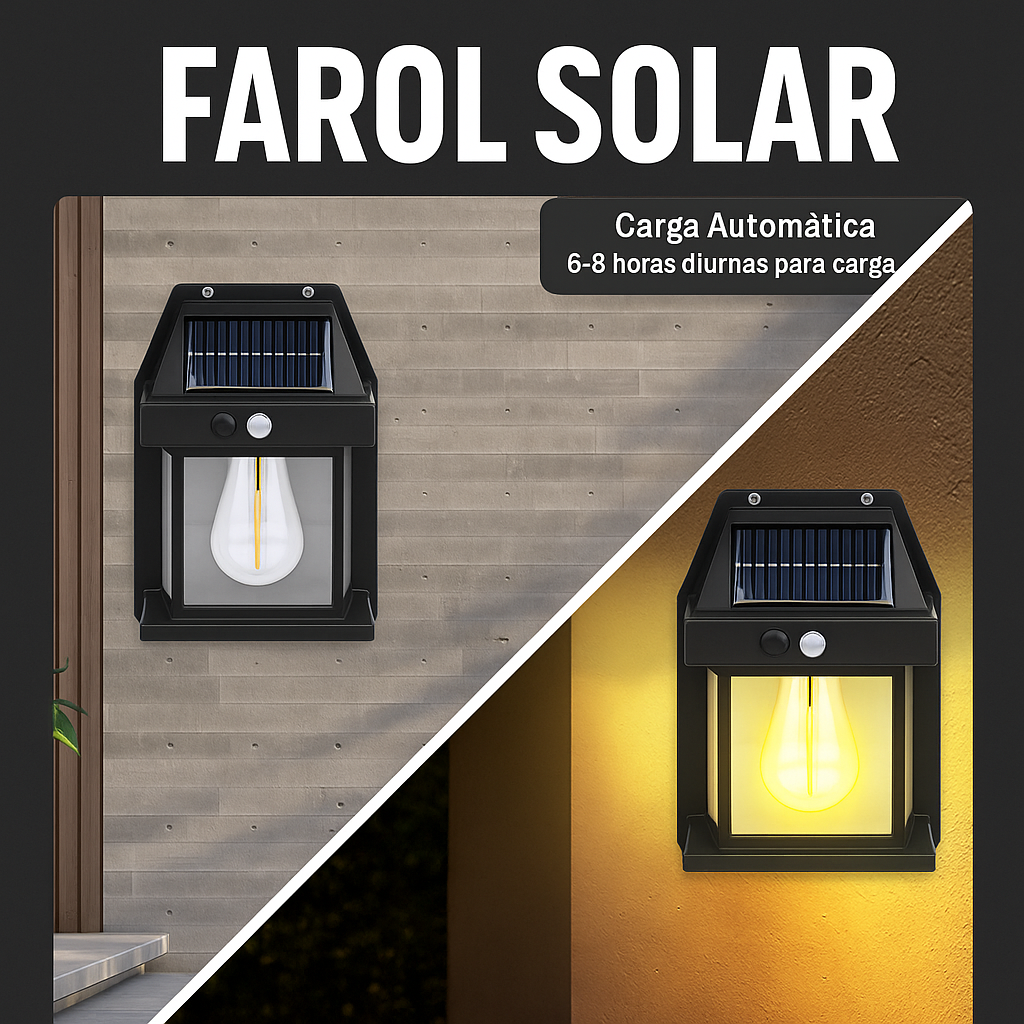 LAMPARA LED SOLAR PARA EXTERIORES FOCO