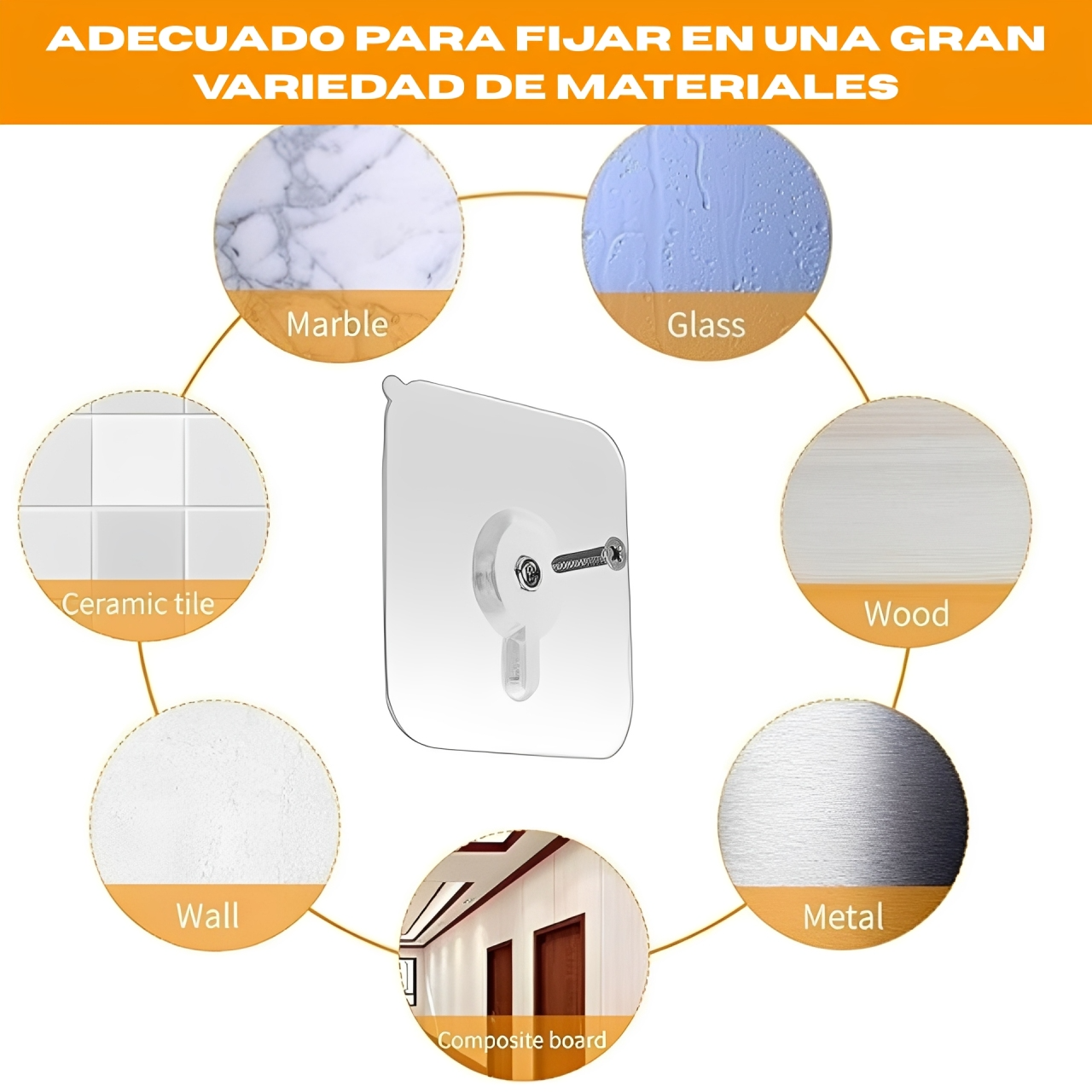 Colgador Adhesivo De Pared 10 Unidades