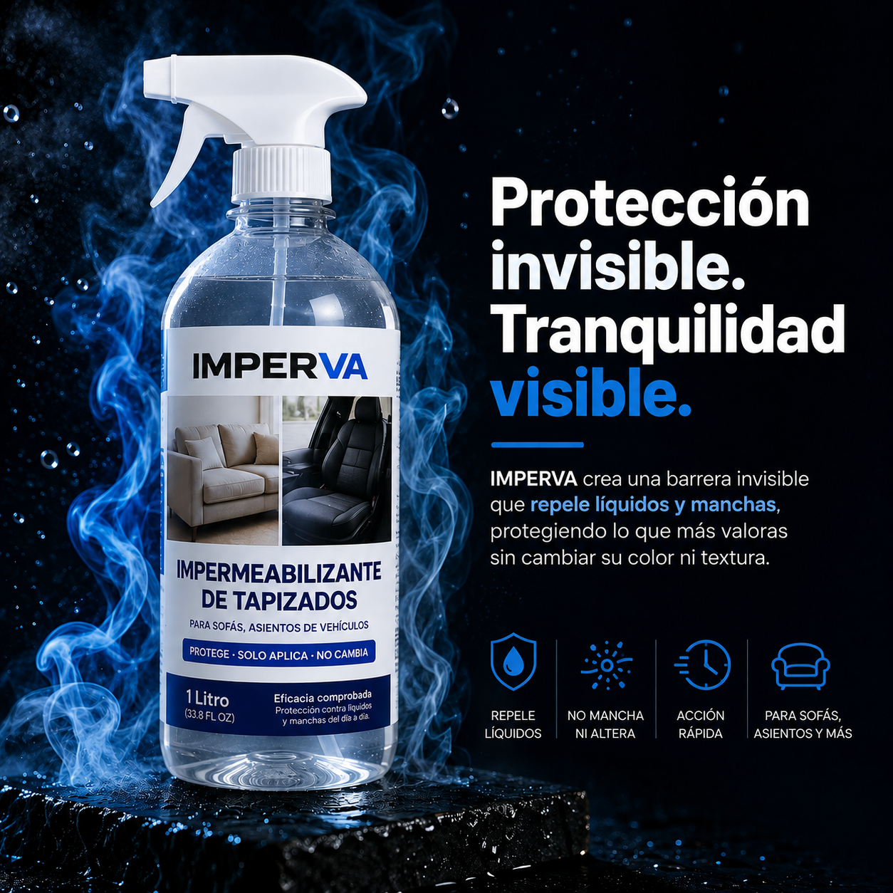 IMPERVA – Impermeabilizante en Spray para Sofás y Asientos de Vehículos (1 Litro)