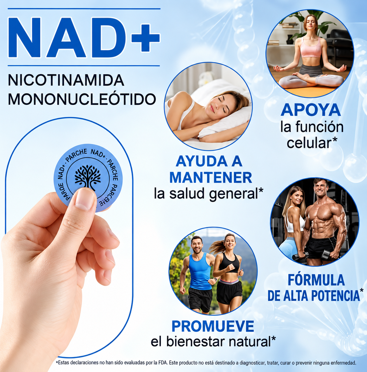 Beneficios y características de los parches NAD+ Acentia Labs