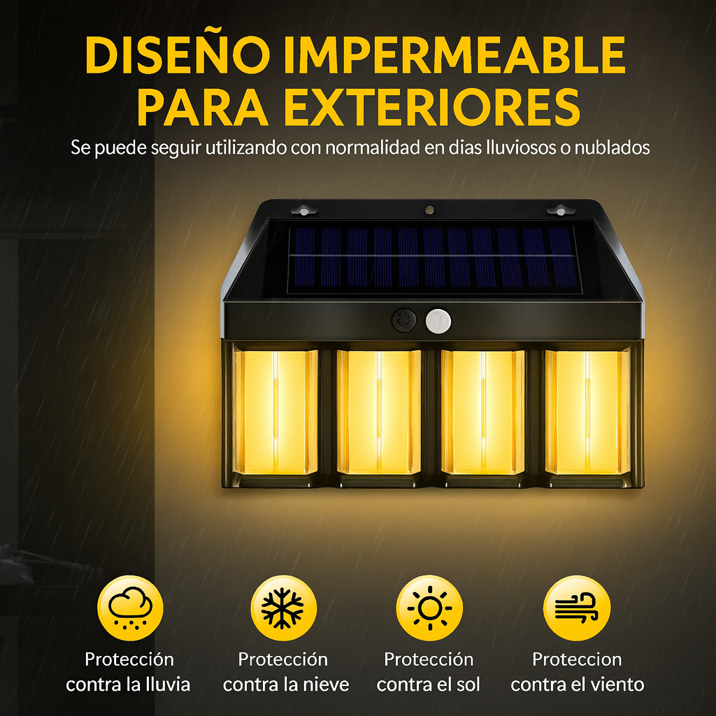 Solar LED de 4 con Sensor de Movimiento