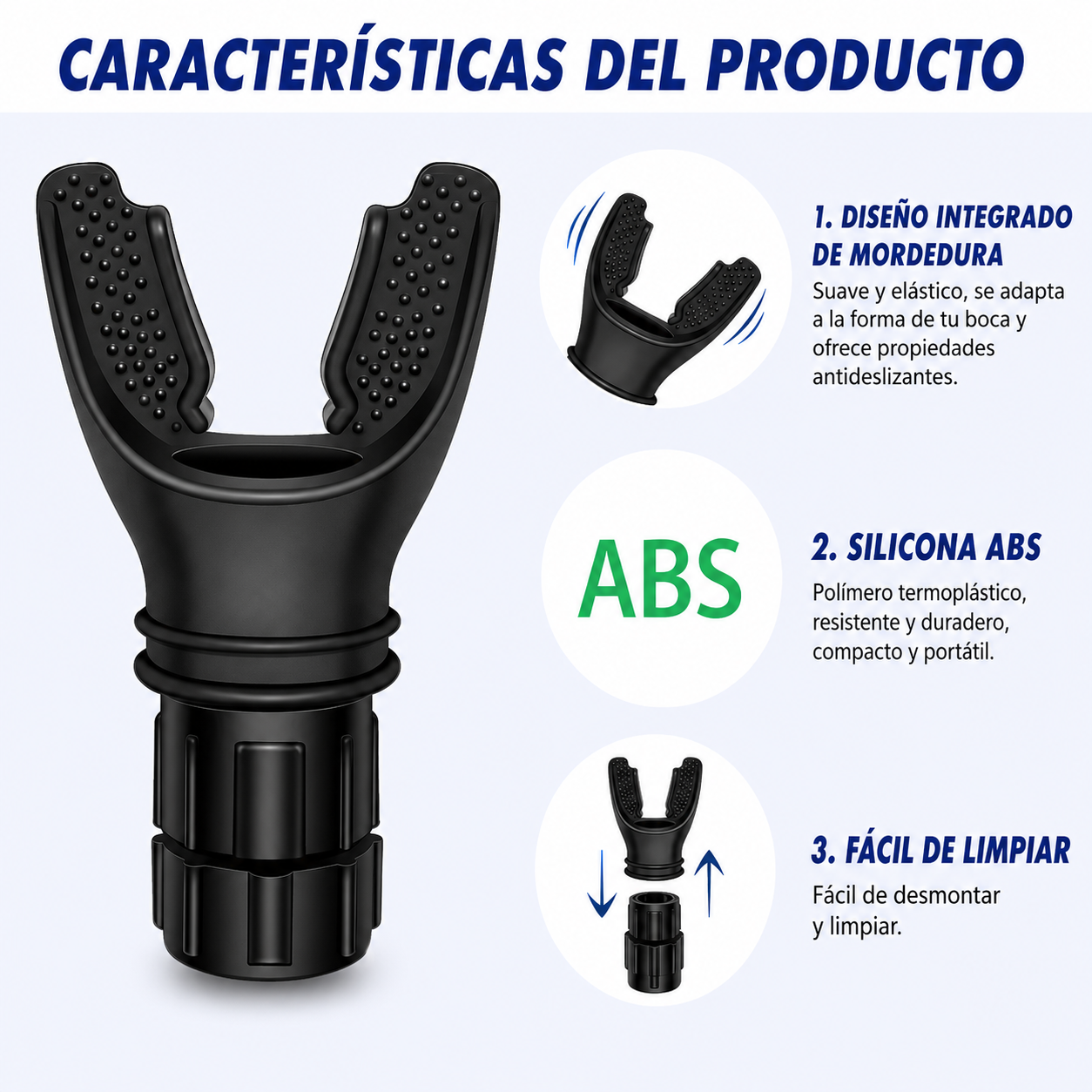 Características del OXYFIT silicona ABS fácil de limpiar