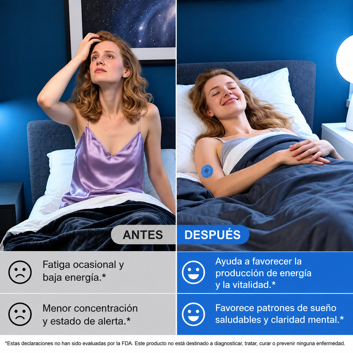 Ingredientes de los parches NAD+ Acentia Labs
