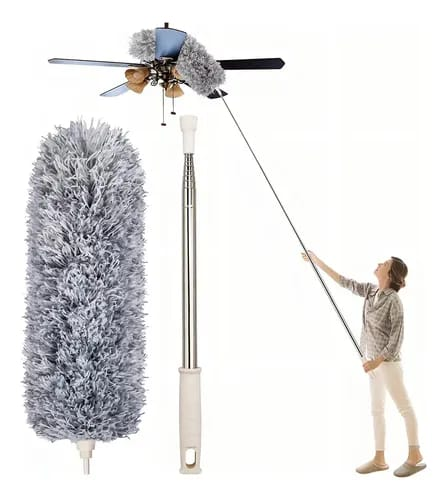 Plumero retráctil telescópico – limpiando ventilador de techo a más de 2 metros