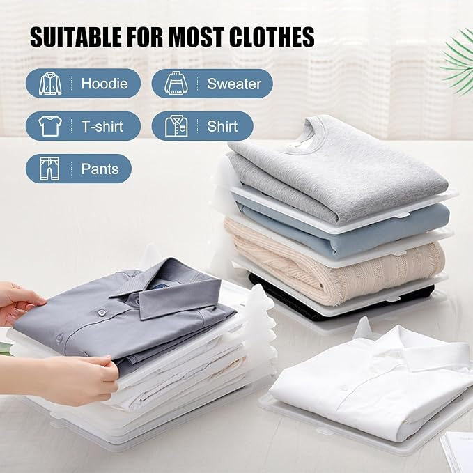 Organizador de ropa apilable – compatible con camisetas, camisas, hoodies y pantalones