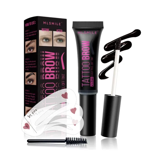 Kit MLSmile Tattoo Brow con gel de tinta, plantillas y cepillo para cejas